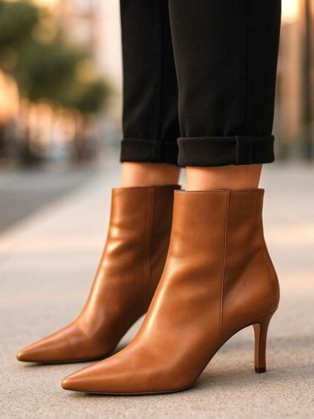 STUART WEITZMAN VINTAGE Metallic Gold Leather Boots 9.5 Pointed Toe Heel RARE